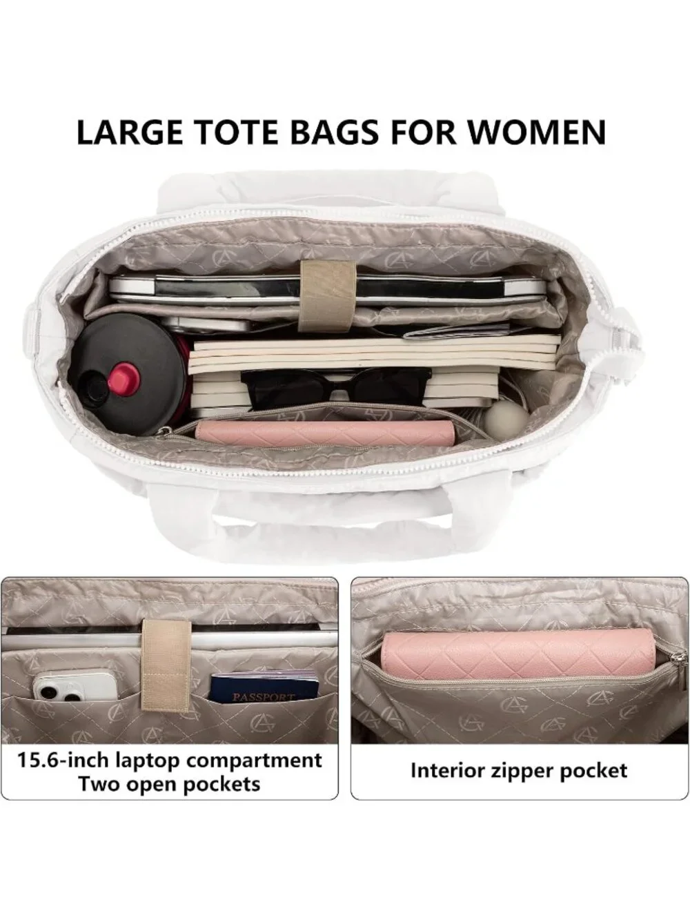 N/A puffer tote